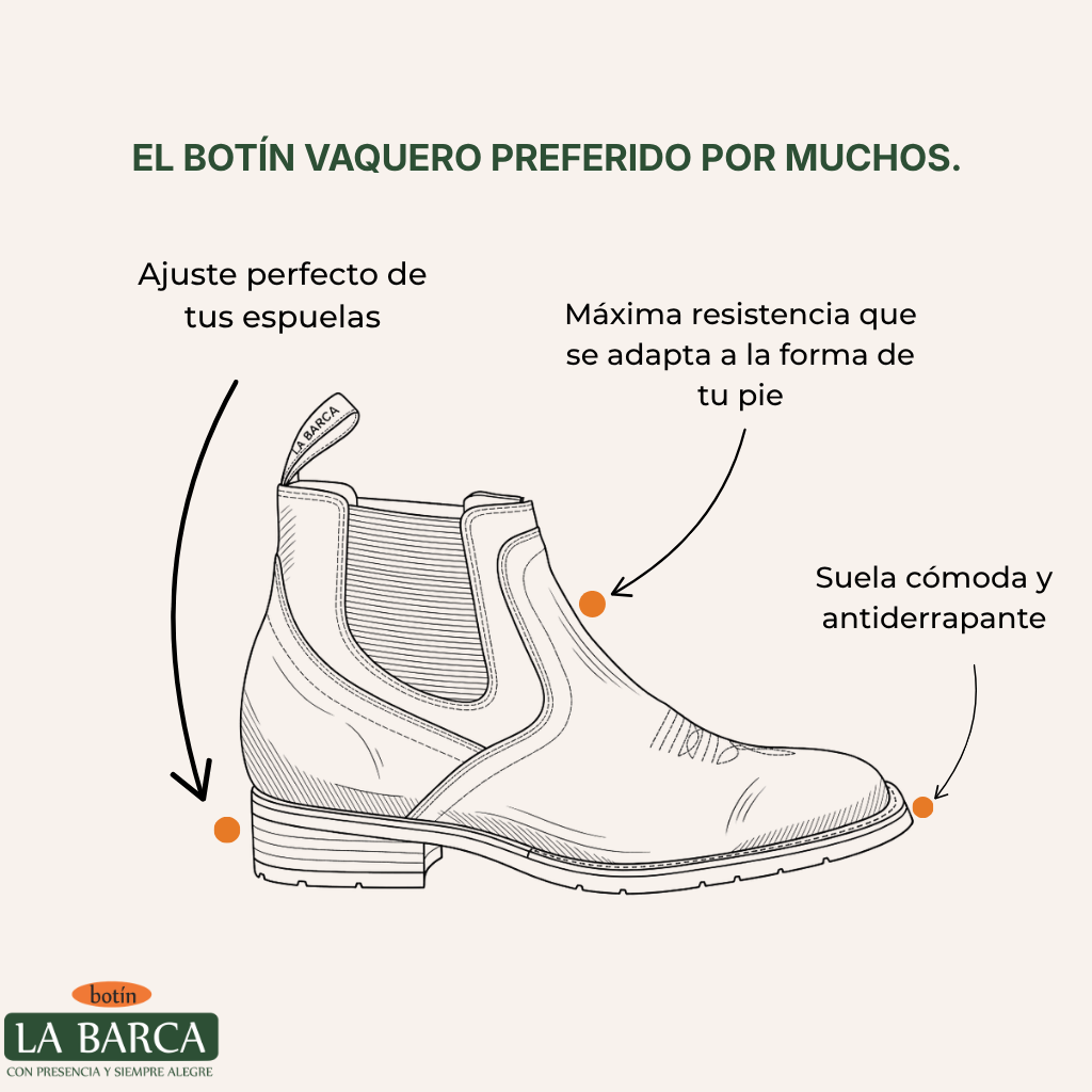 Botin vaquero bulldog suela de hule