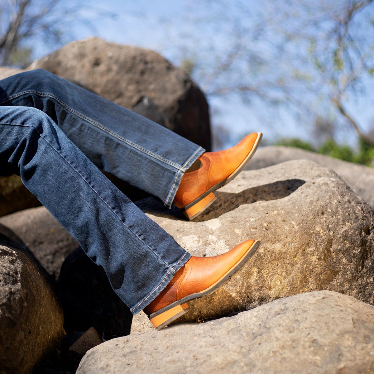 Botin Vaquero Color Miel para Hombre - Botín La Barca