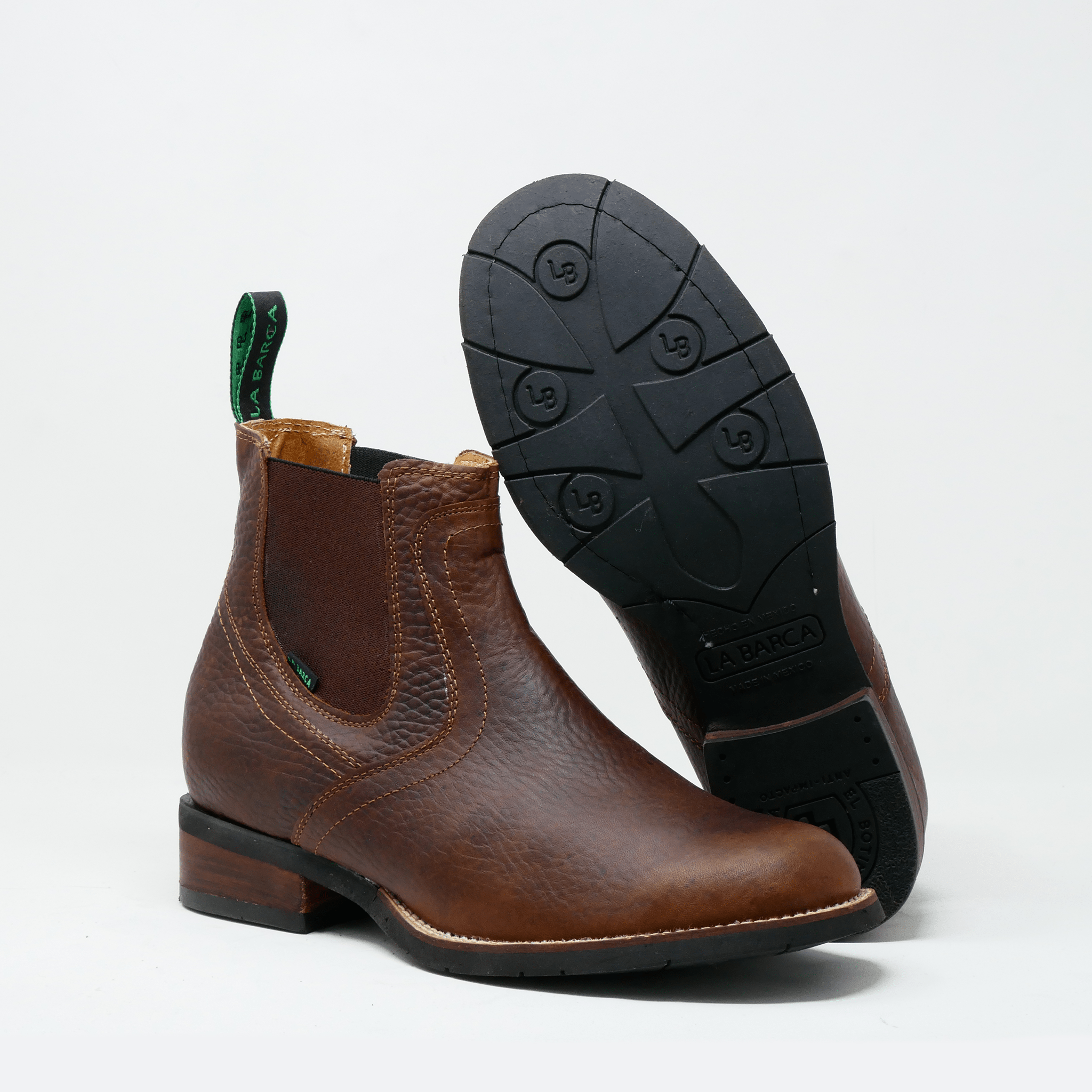 Botín Vaquero Café para Hombre - Botín La Barca