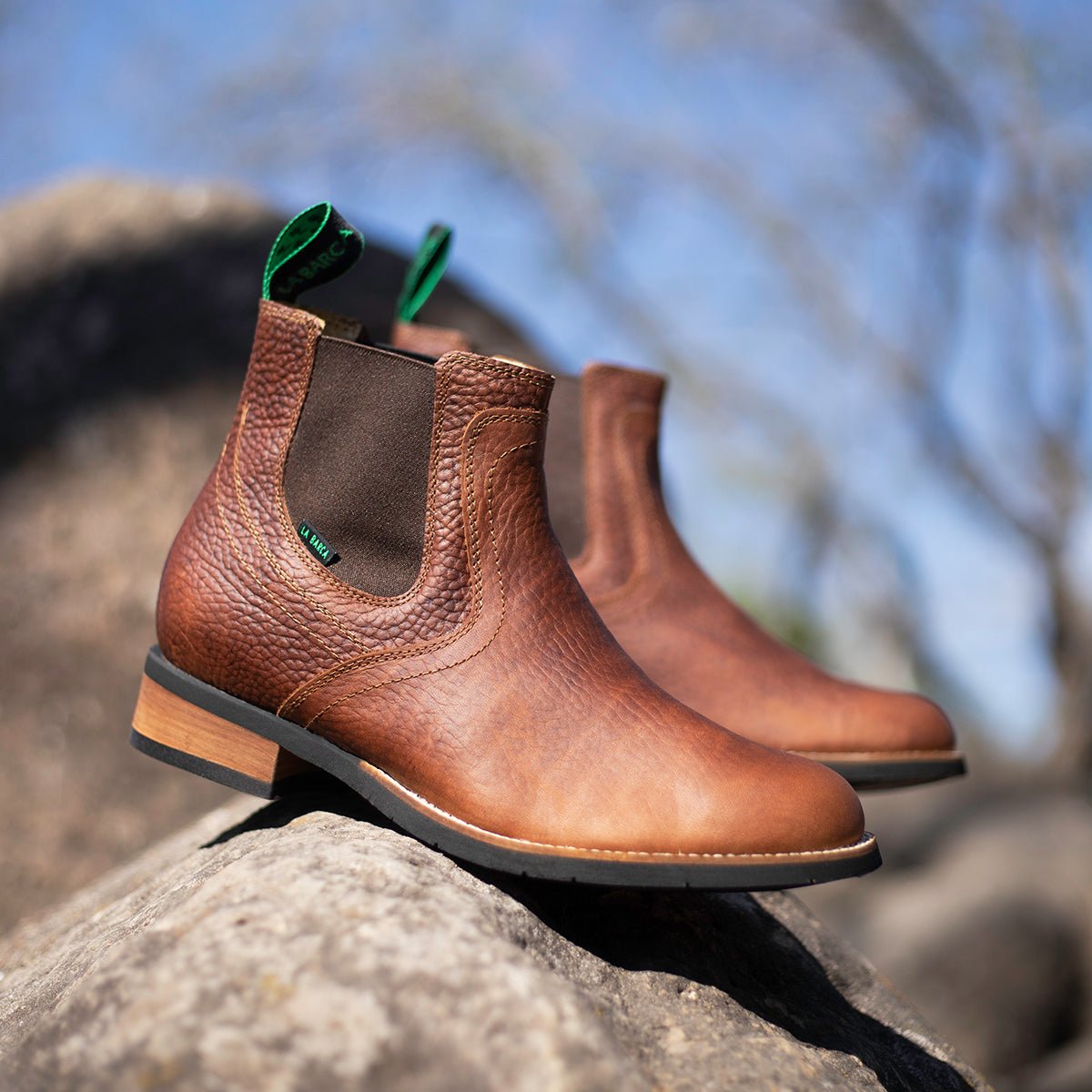 Botín Vaquero Café para Hombre - Botín La Barca