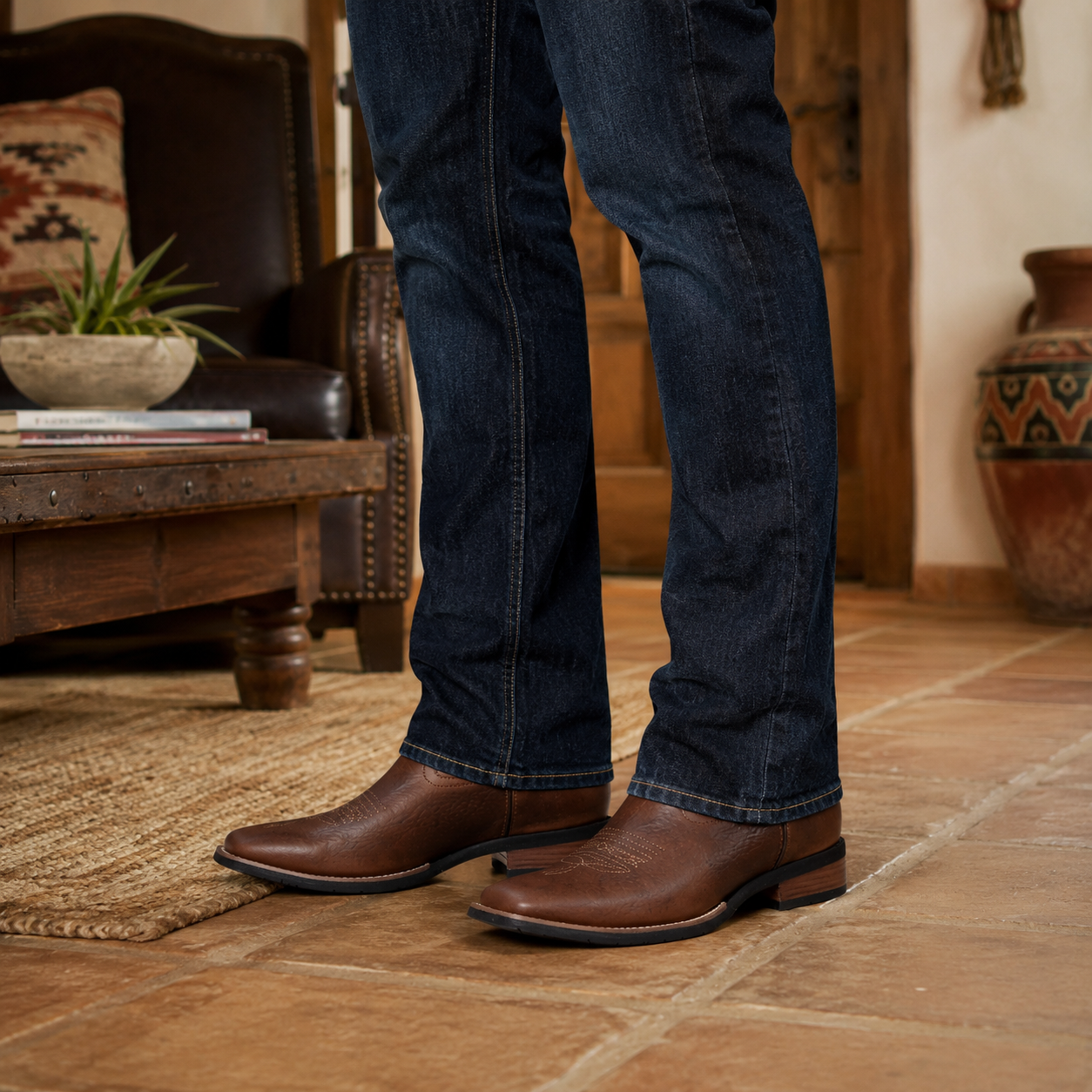 Bota Vaquera horma bulldog Suela de Hule