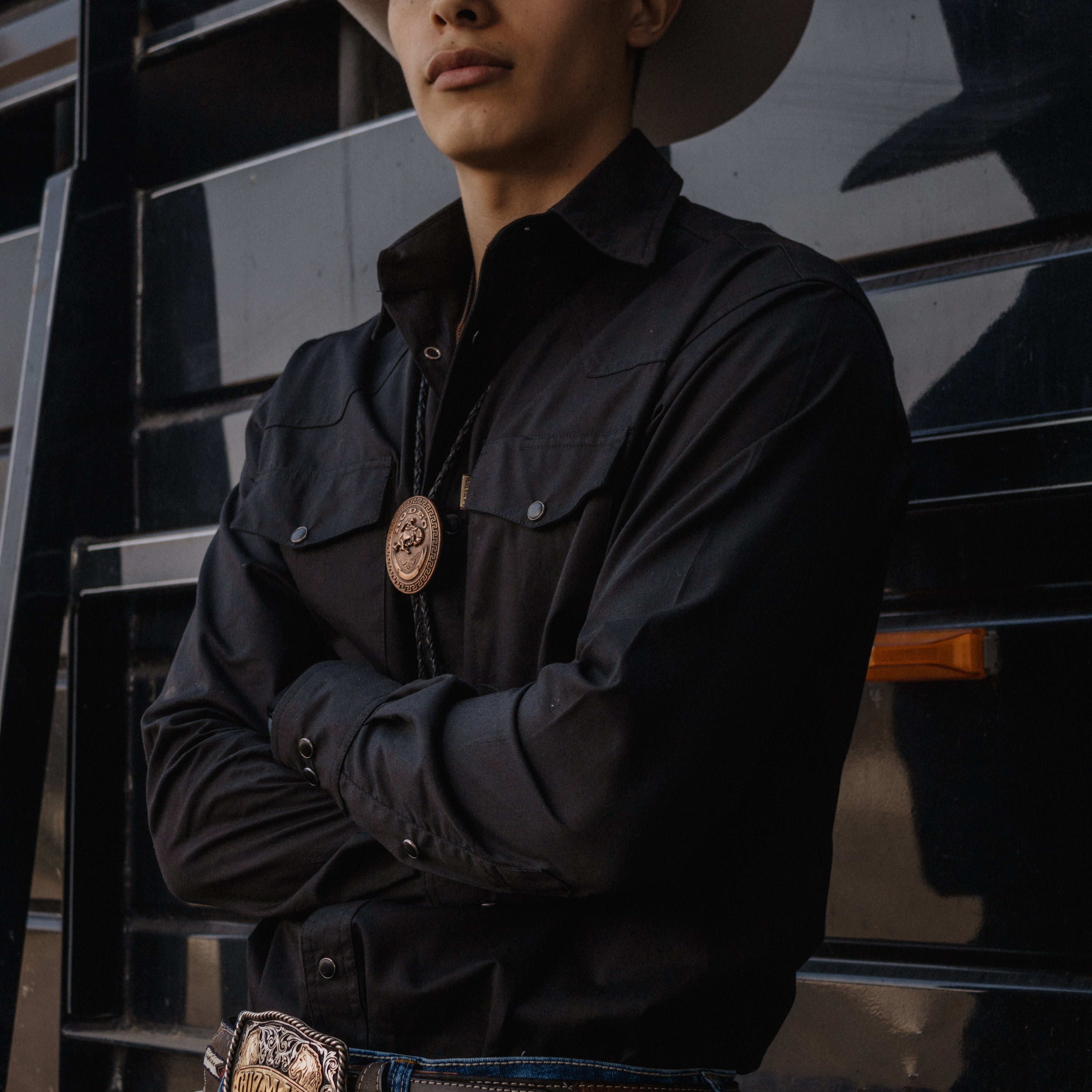 Camisa Vaquera para Hombre Negro