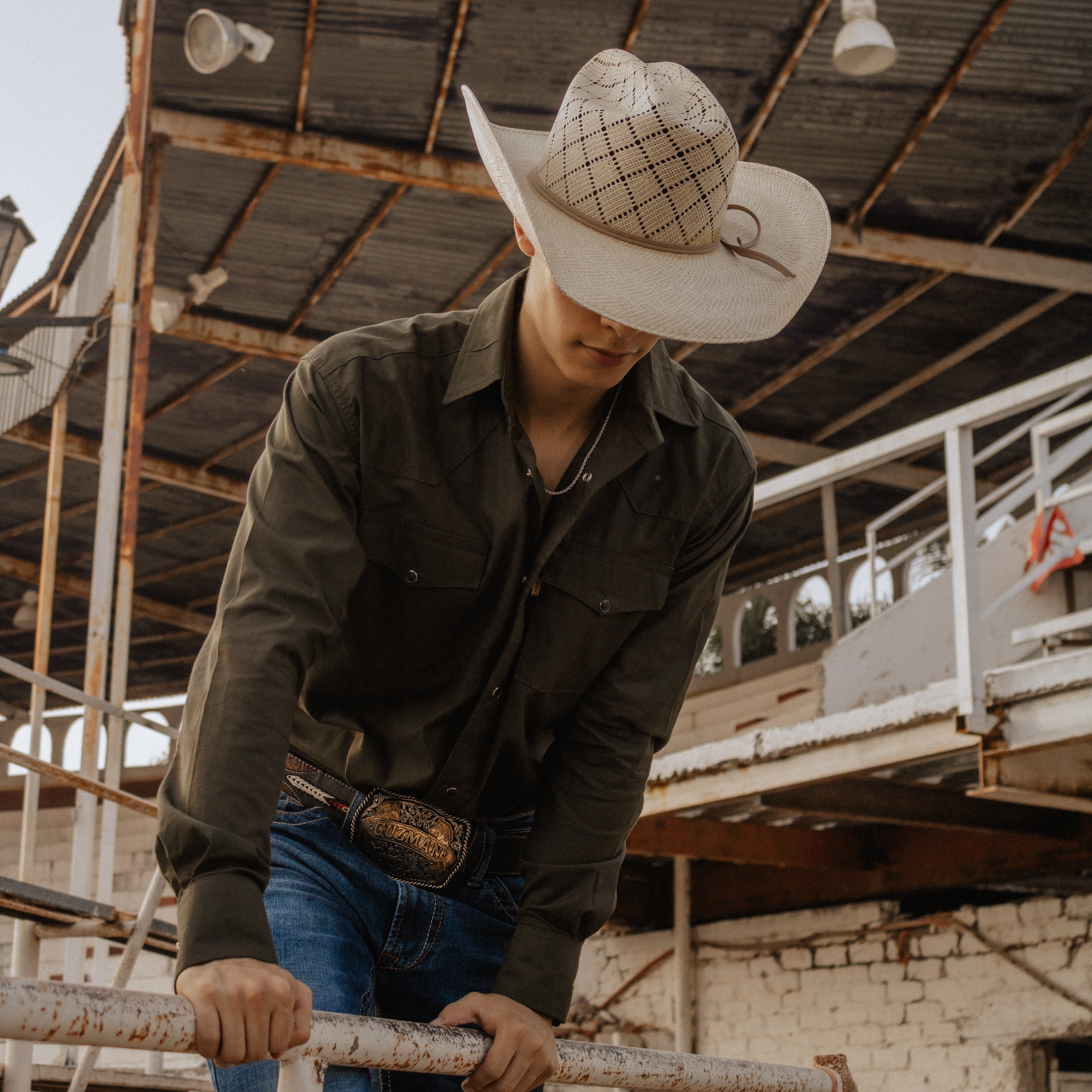 Camisa Vaquera para Hombre Verde