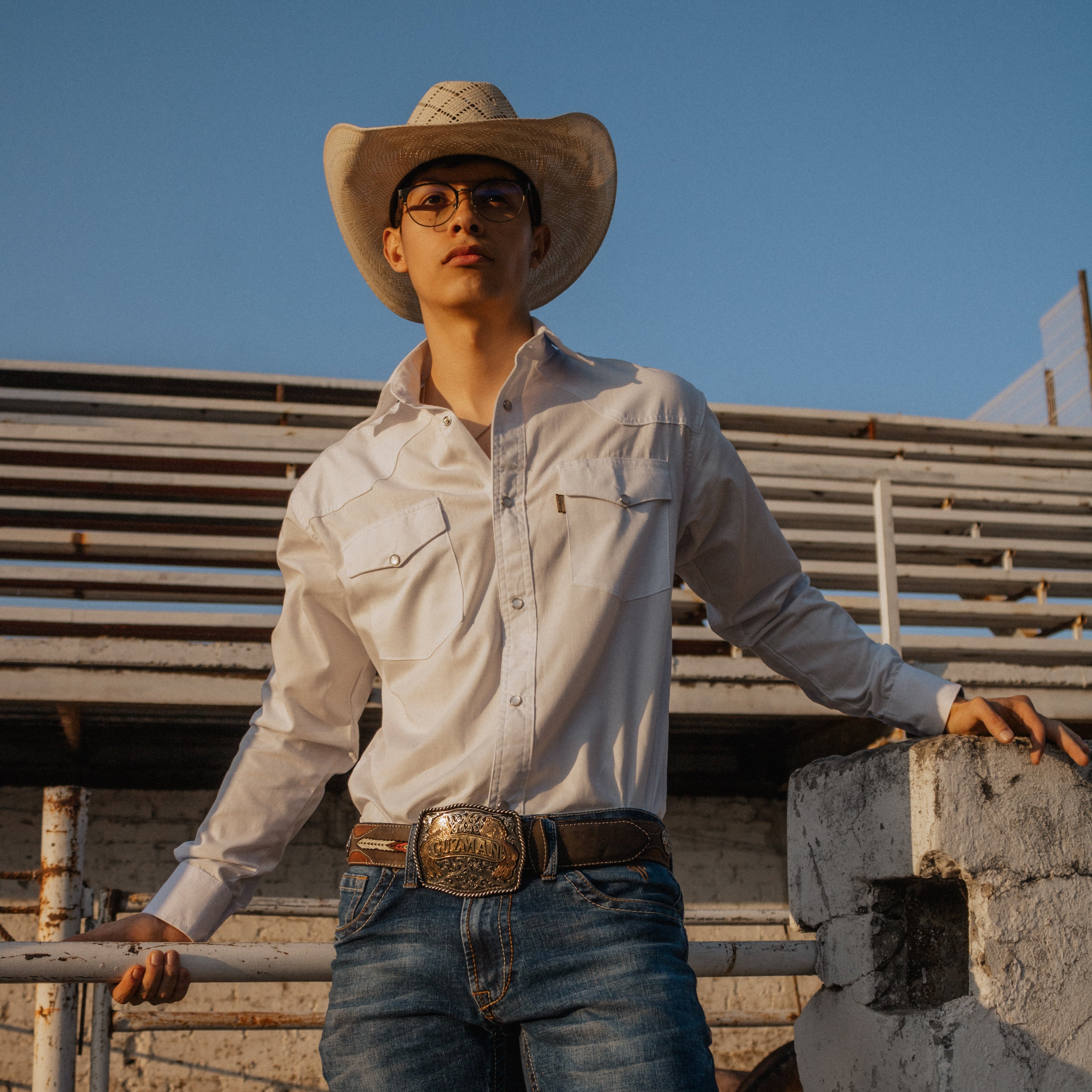 Camisa Vaquera para Hombre Blanca