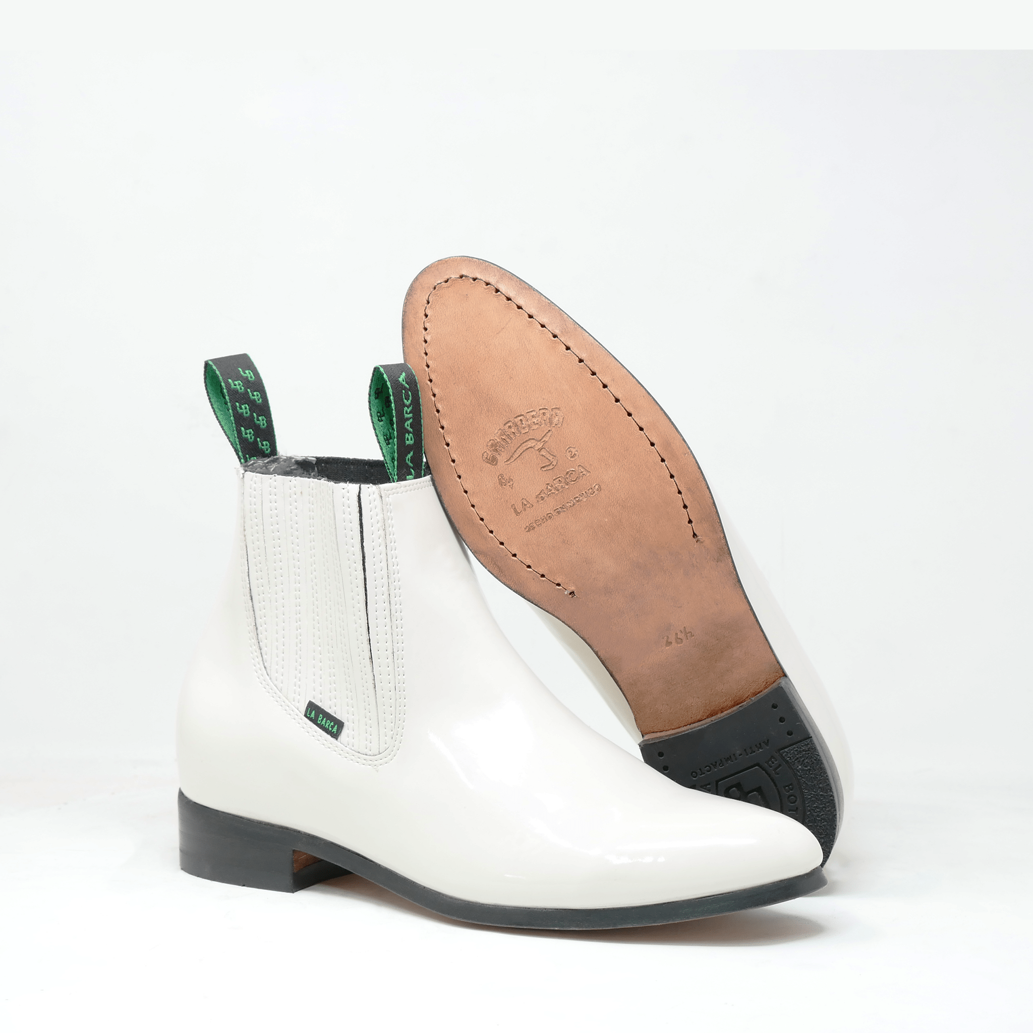 Botín de Charol Suela de Cuero - Botín La Barca