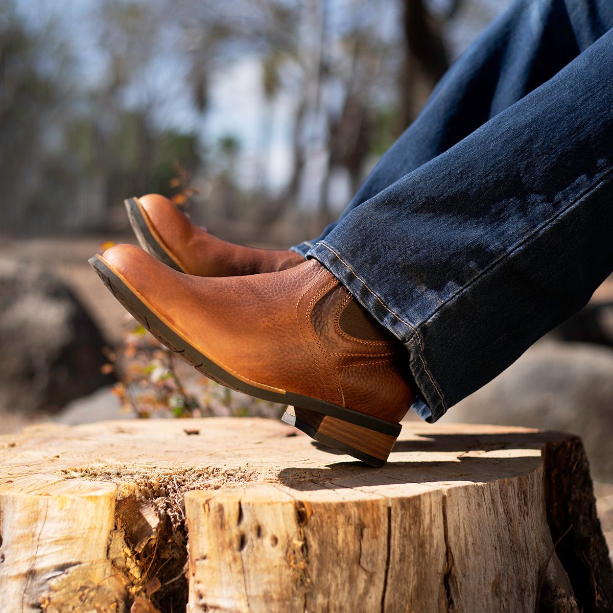 Botín Vaquero Café para Hombre - Botín La Barca