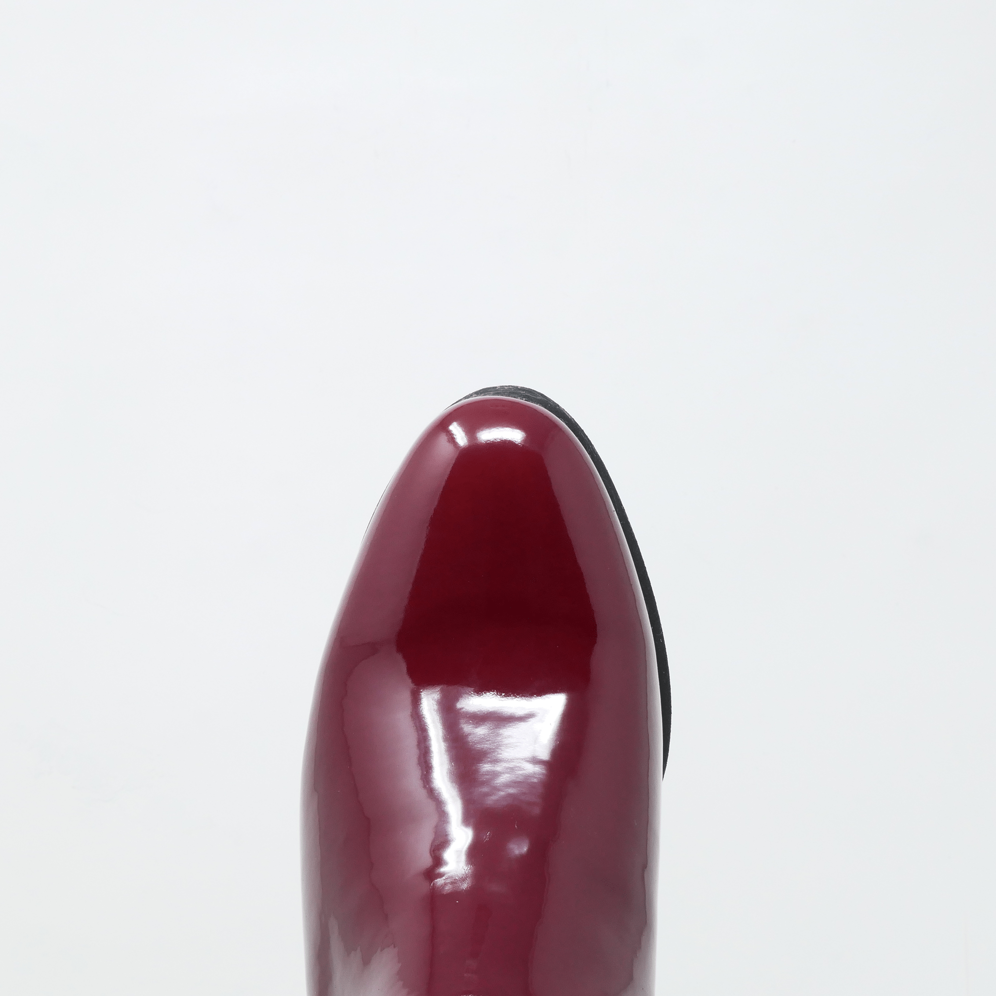 Botín charro de charol con suela de hule color vino - Botín La Barca