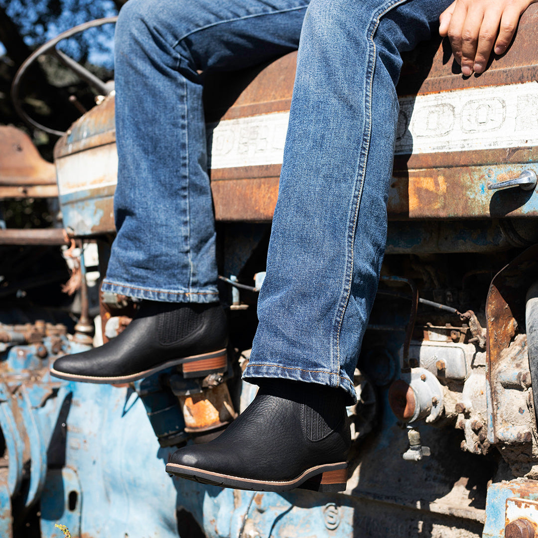 Nuevo botín charro color negro para hombre - Botín la Barca