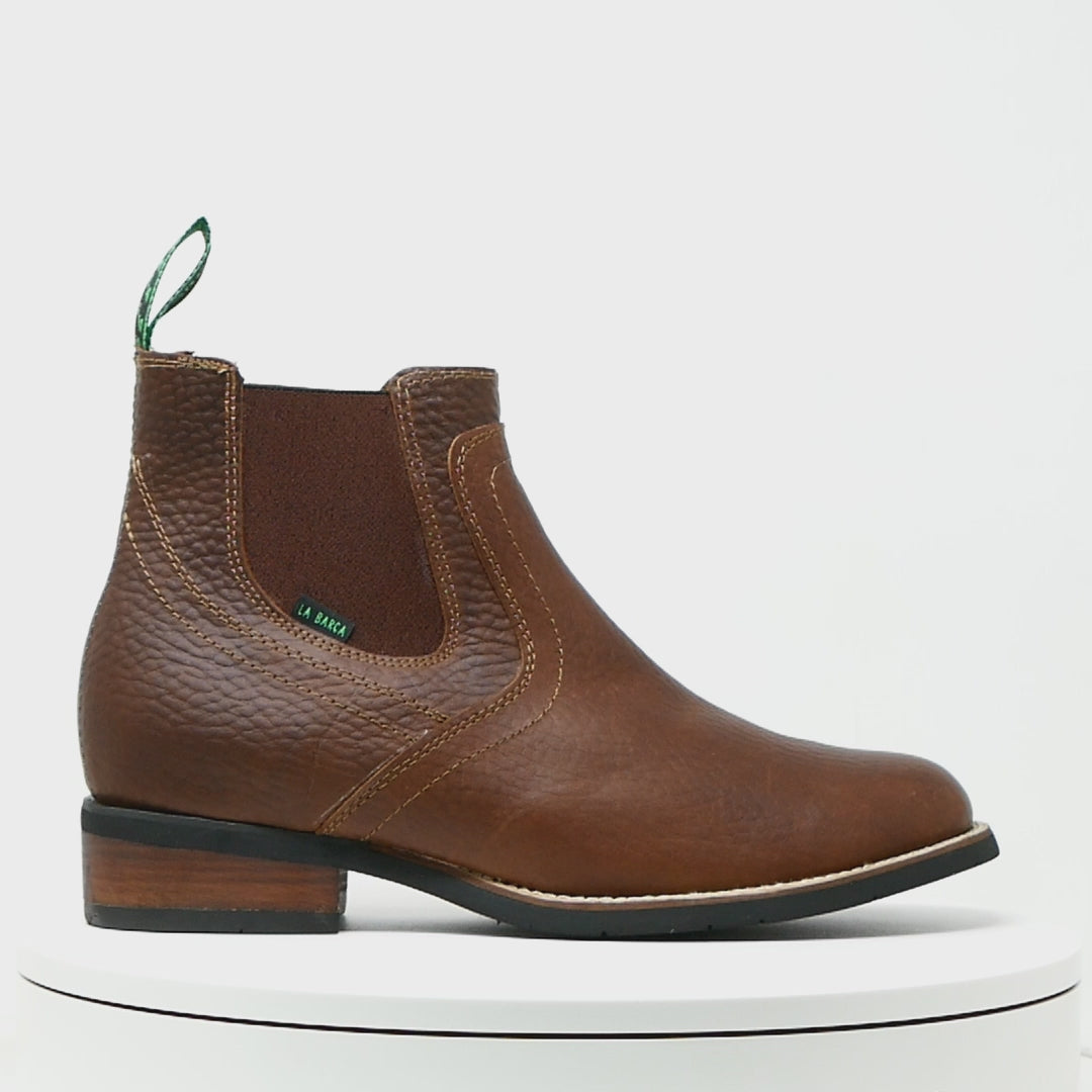 Botín Vaquero Café para Hombre - Botín La Barca